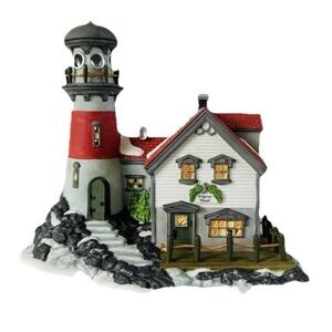 Dept 56 New England Christmas Village Pigeonhead Lighthouse #56537 With Box